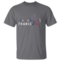 France Paris Heartbeat French Flag Eiffel Tower Souvenir Gift T Shirt