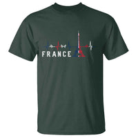 France Paris Heartbeat French Flag Eiffel Tower Souvenir Gift T Shirt