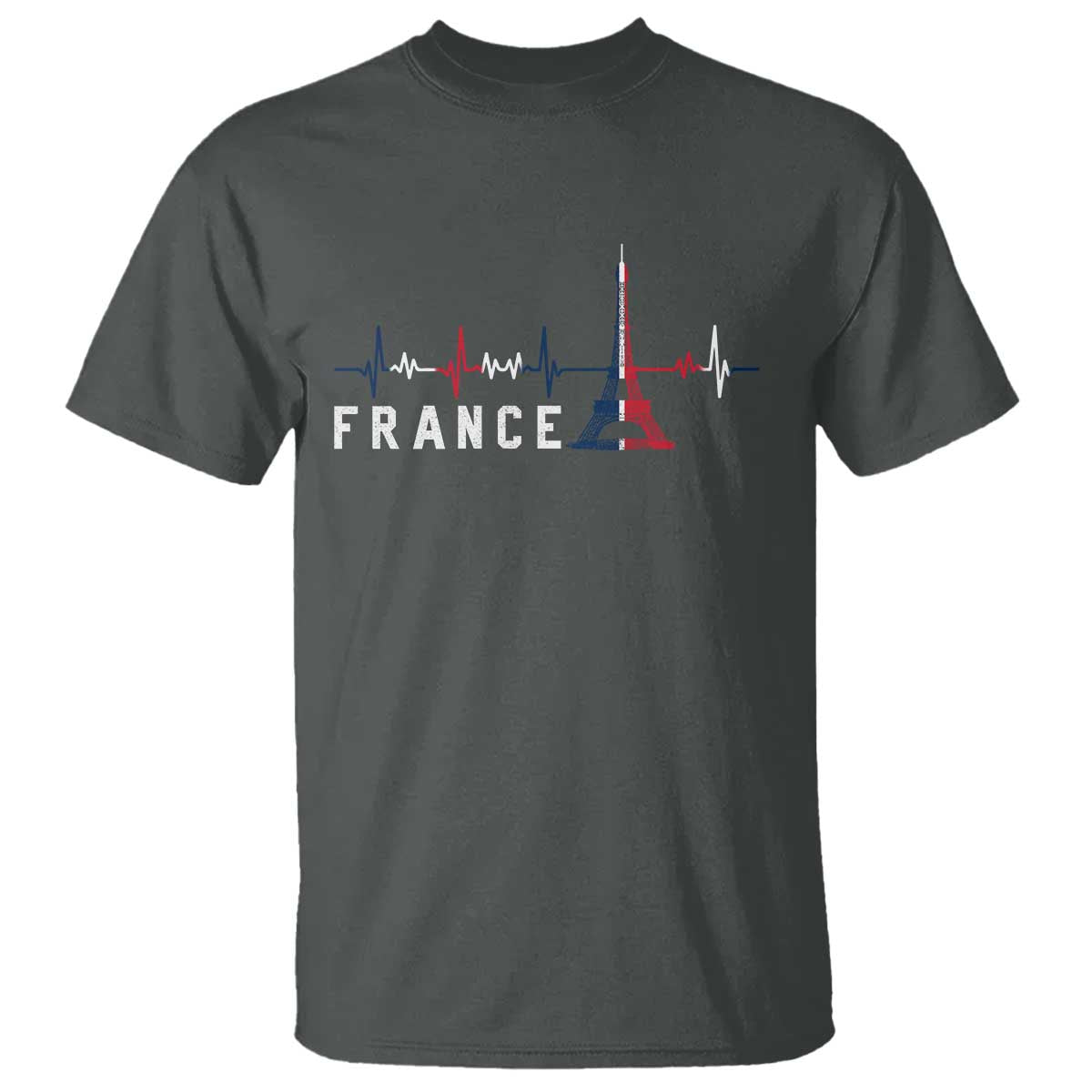 France Paris Heartbeat French Flag Eiffel Tower Souvenir Gift T Shirt
