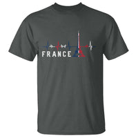 France Paris Heartbeat French Flag Eiffel Tower Souvenir Gift T Shirt
