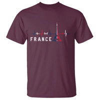 France Paris Heartbeat French Flag Eiffel Tower Souvenir Gift T Shirt