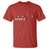France Paris Heartbeat French Flag Eiffel Tower Souvenir Gift T Shirt