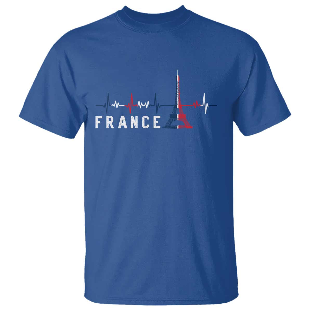 France Paris Heartbeat French Flag Eiffel Tower Souvenir Gift T Shirt