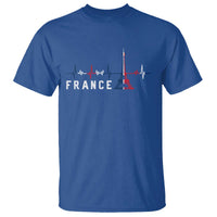 France Paris Heartbeat French Flag Eiffel Tower Souvenir Gift T Shirt
