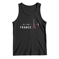 France Paris Heartbeat French Flag Eiffel Tower Souvenir Gift Tank Top