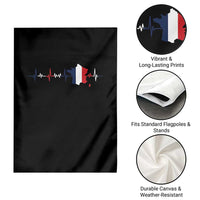 France Heartbeat EKG French Flag Map Garden Flag