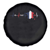 France Heartbeat EKG French Flag Map Spare Tire Cover