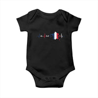 France Heartbeat EKG French Flag Map Baby Onesie