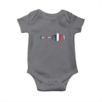 France Heartbeat EKG French Flag Map Baby Onesie