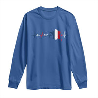 France Heartbeat EKG French Flag Map Long Sleeve Shirt