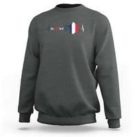 France Heartbeat EKG French Flag Map Sweatshirt