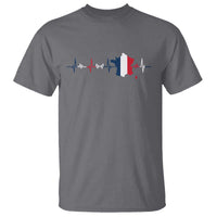 France Heartbeat EKG French Flag Map T Shirt