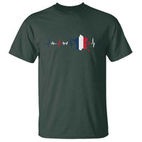 France Heartbeat EKG French Flag Map T Shirt