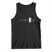 France Heartbeat EKG French Flag Map Tank Top