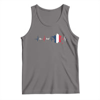 France Heartbeat EKG French Flag Map Tank Top