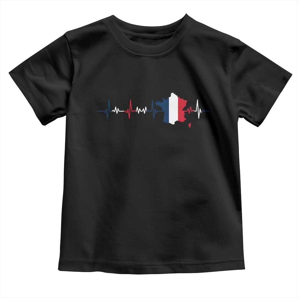 France Heartbeat EKG French Flag Map Toddler T Shirt