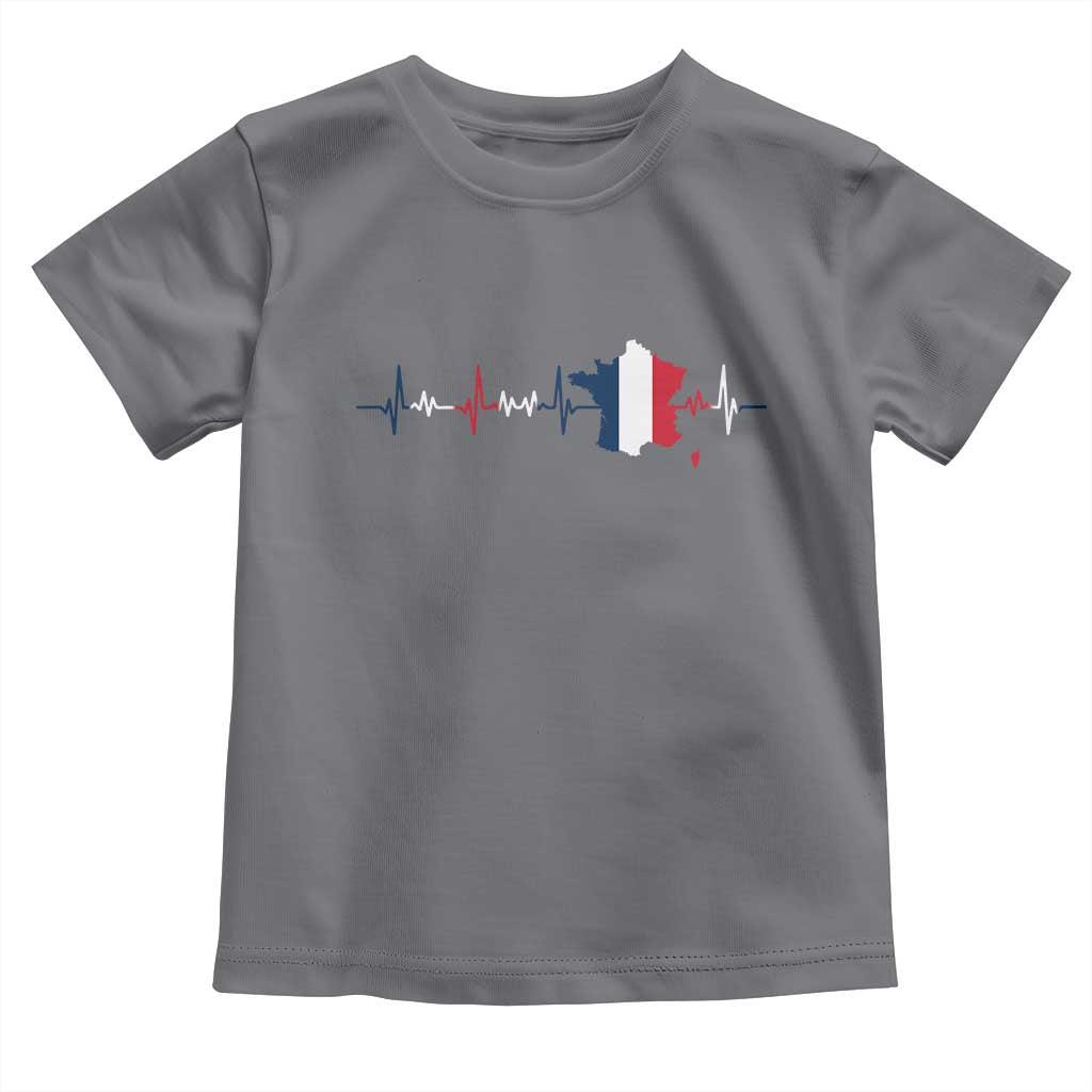 France Heartbeat EKG French Flag Map Toddler T Shirt