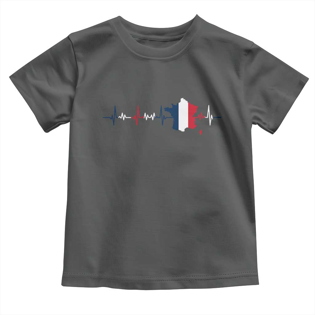 France Heartbeat EKG French Flag Map Toddler T Shirt