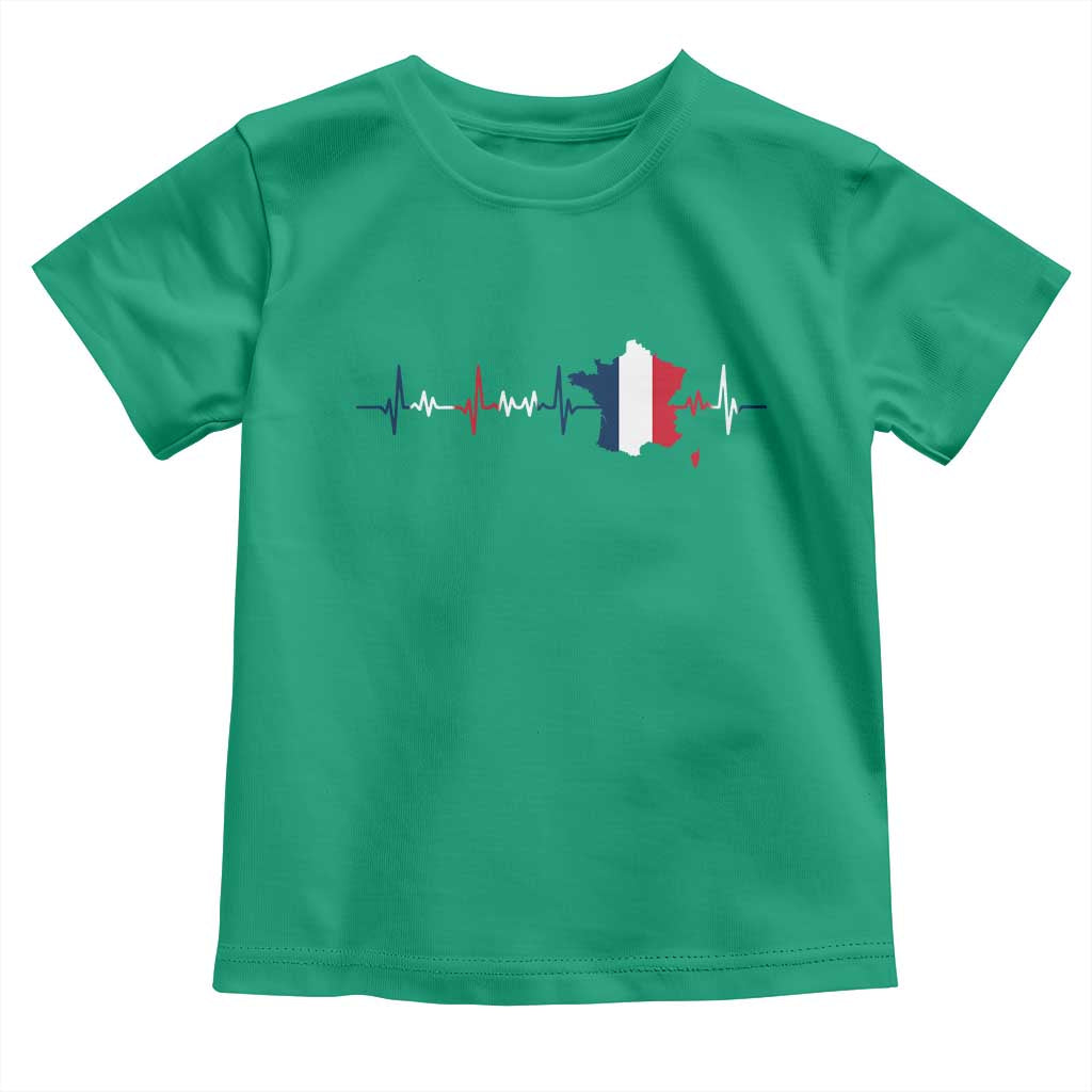 France Heartbeat EKG French Flag Map Toddler T Shirt