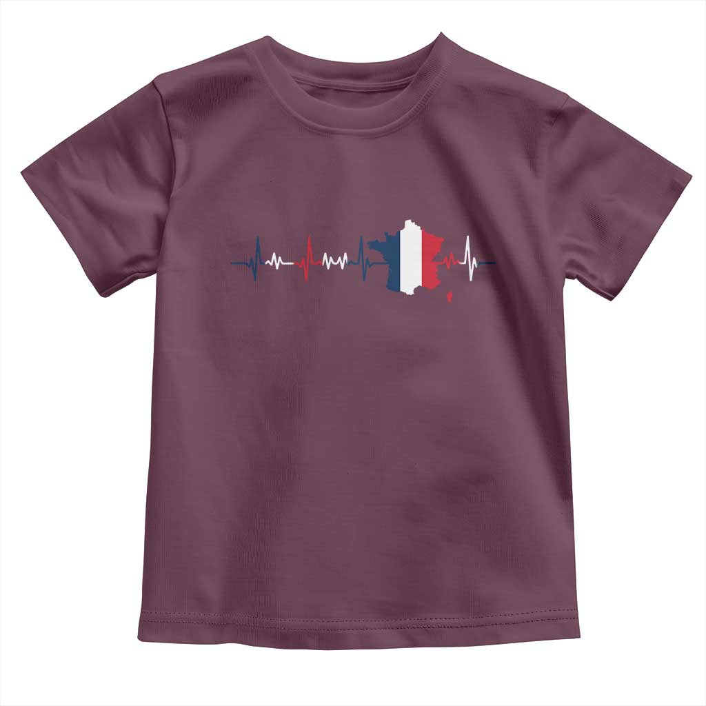 France Heartbeat EKG French Flag Map Toddler T Shirt