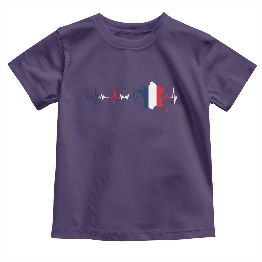 France Heartbeat EKG French Flag Map Toddler T Shirt