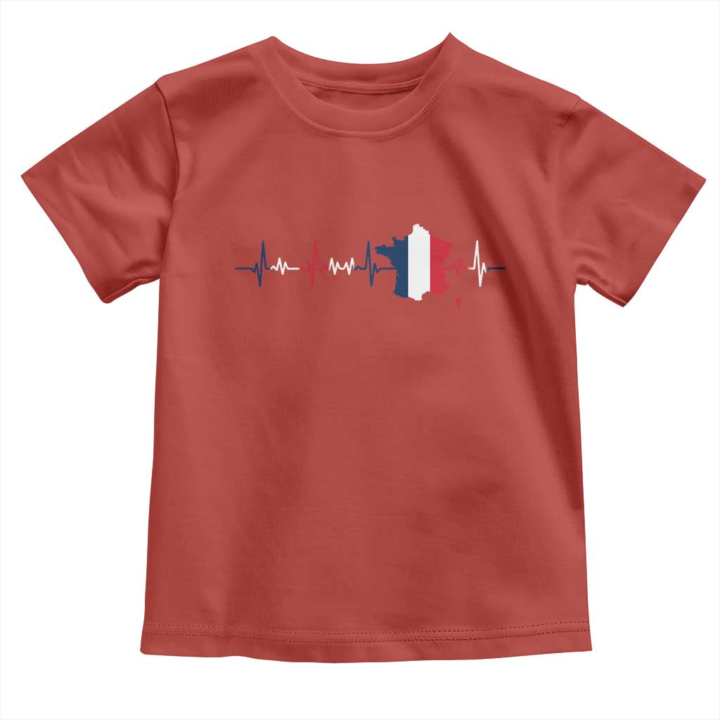 France Heartbeat EKG French Flag Map Toddler T Shirt