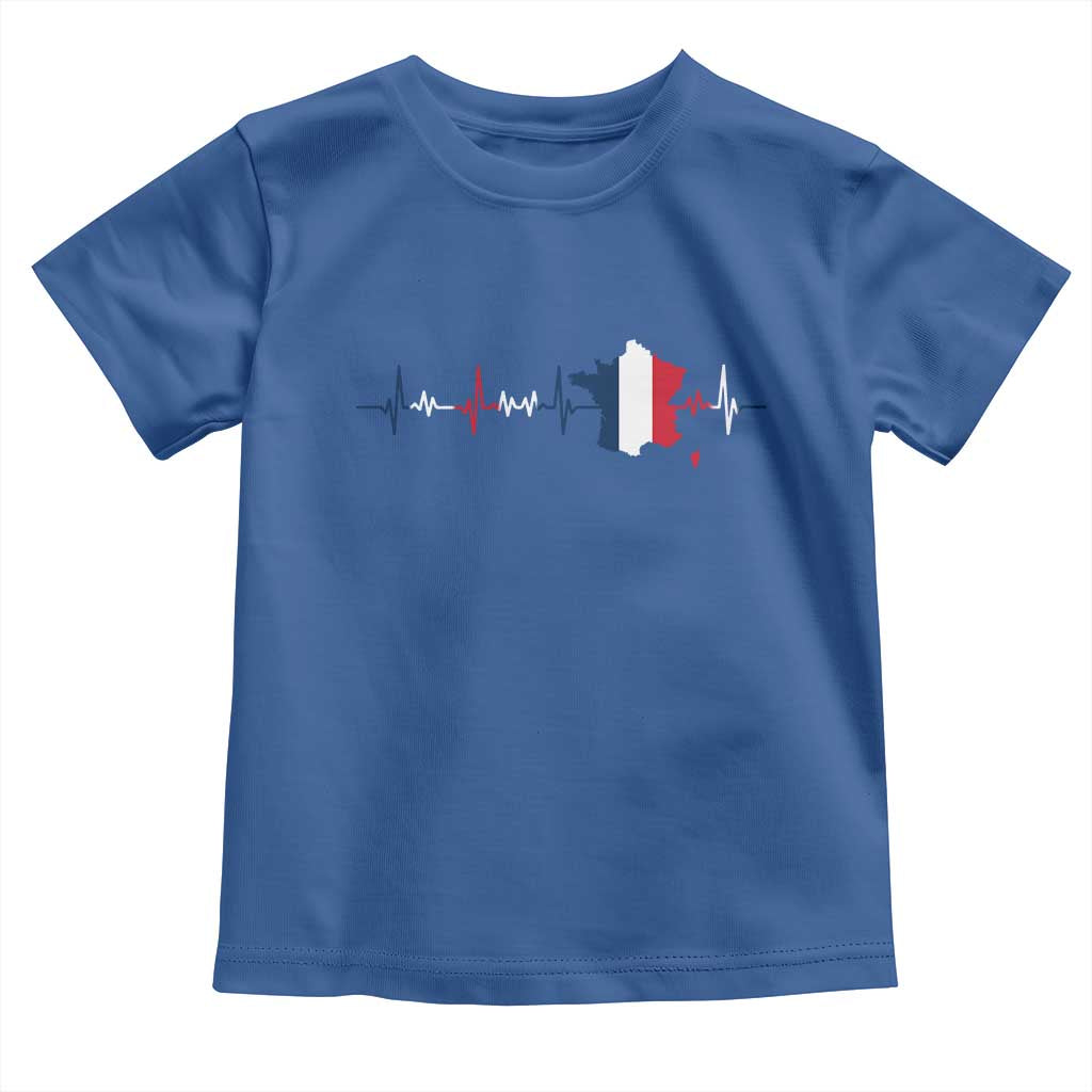 France Heartbeat EKG French Flag Map Toddler T Shirt