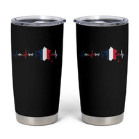 France Heartbeat EKG French Flag Map Tumbler Cup