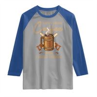 Funny Carpenter Woodworking Raglan Shirt First I Drink Coffe Then I Build Things - Wonder Print Shop
