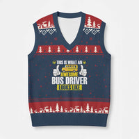 Funny School Bus Driver V-Neck Knit Sweater Vest This Is What An Awesome Bus Driver Looks Like - Wonder Print Shop