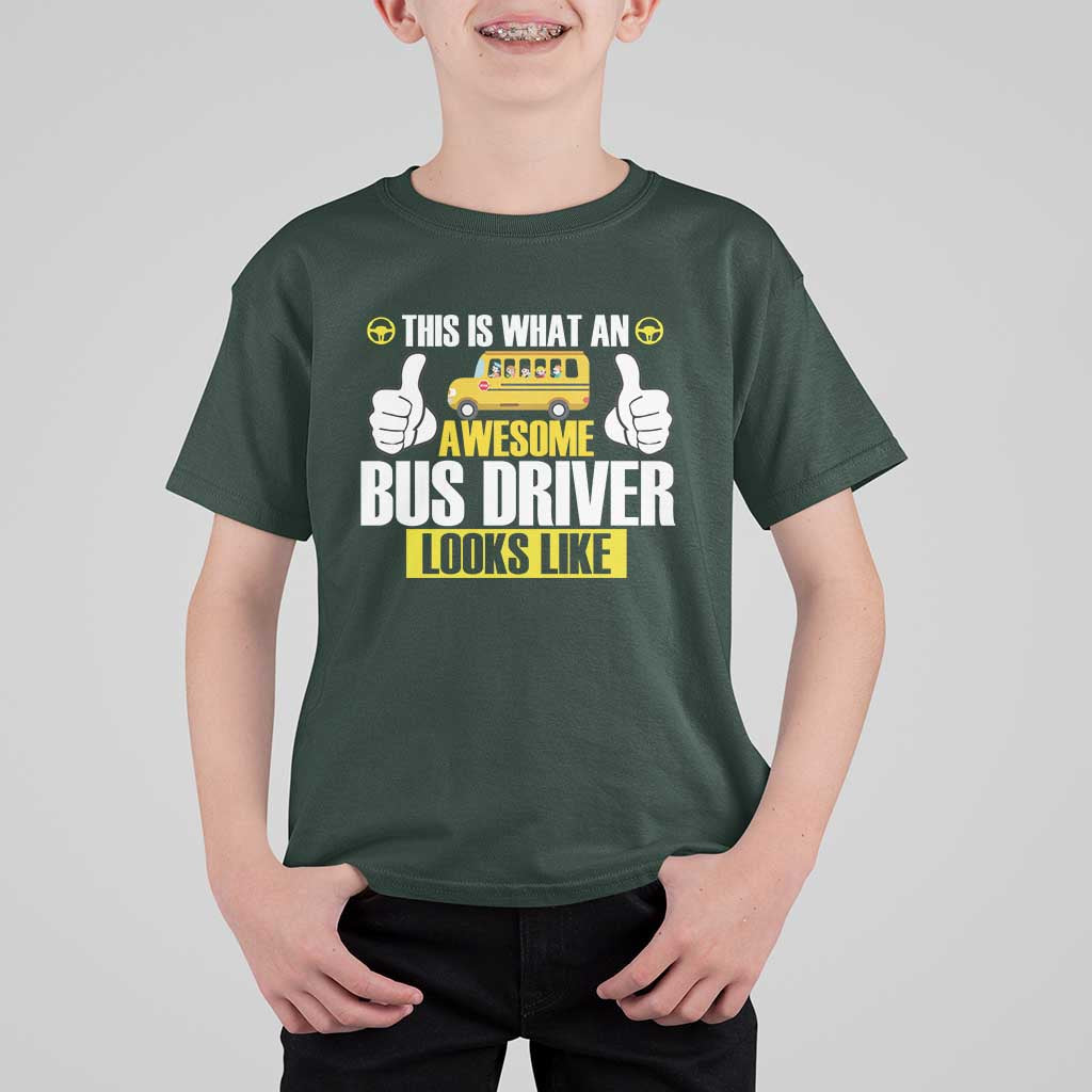 Funny School Bus Driver T Shirt For Kid This Is What An Awesome Bus Driver Looks Like - Wonder Print Shop