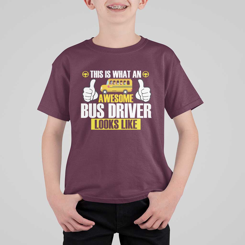 Funny School Bus Driver T Shirt For Kid This Is What An Awesome Bus Driver Looks Like - Wonder Print Shop