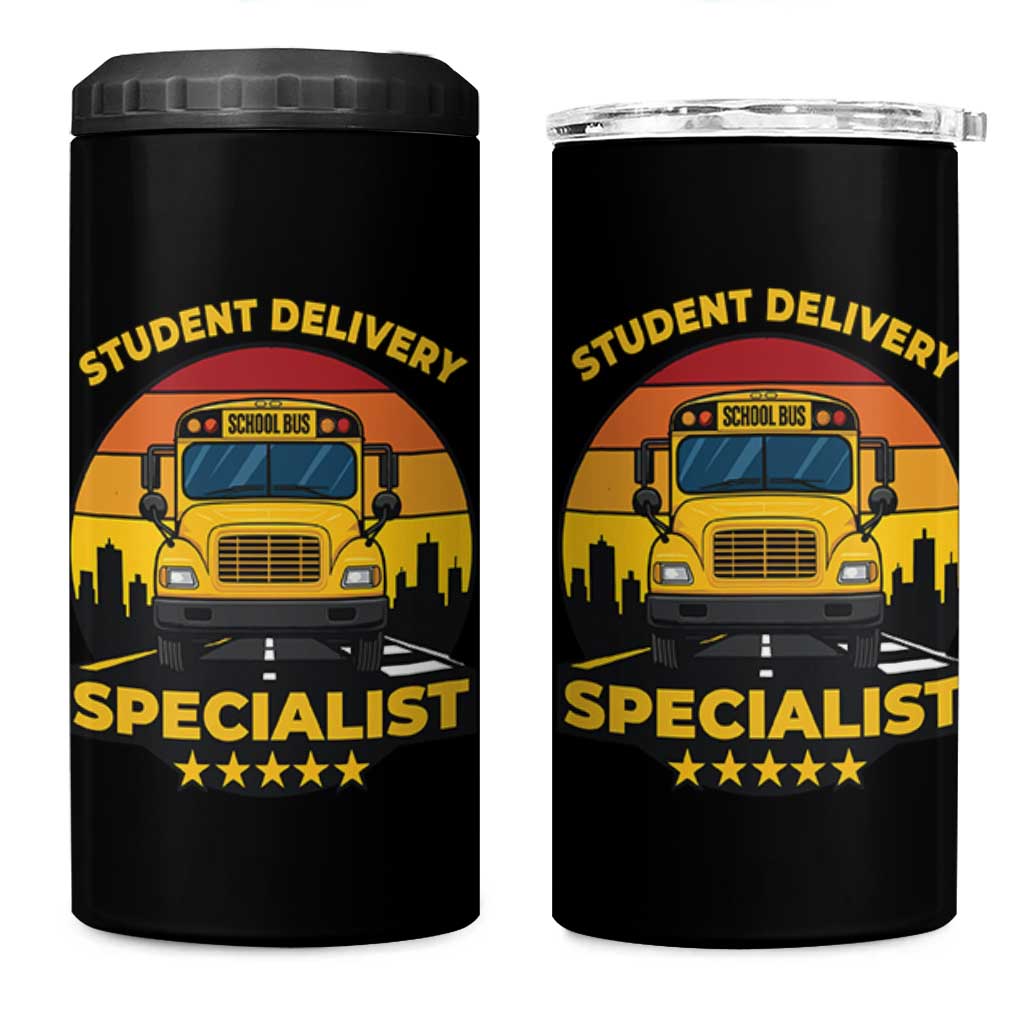 School Bus Driver 4 in 1 Can Cooler Tumbler Student Delivery Specialist - Wonder Print Shop