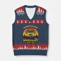 School Bus Driver V-Neck Knit Sweater Vest Student Delivery Specialist - Wonder Print Shop