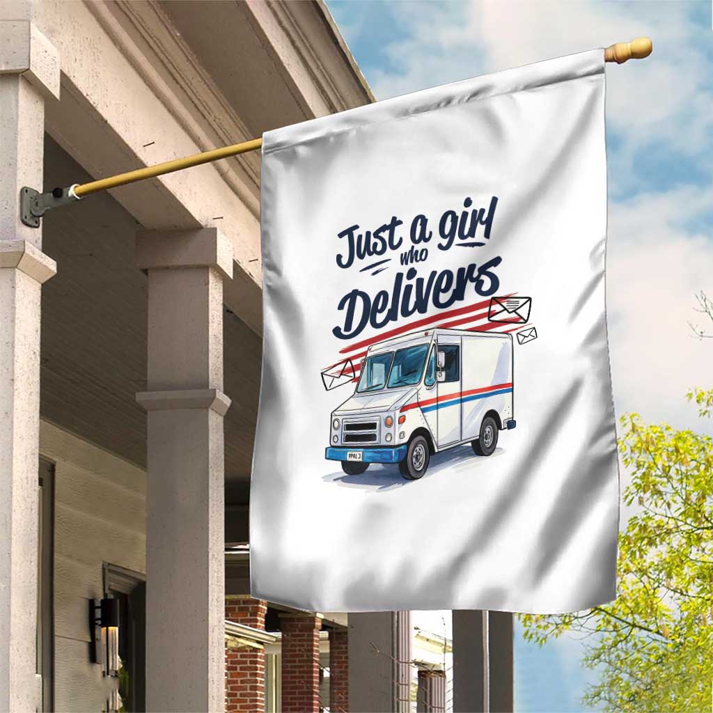 Funny Postal Worker Garden Flag Just A Girl Who Delivers - Wonder Print Shop