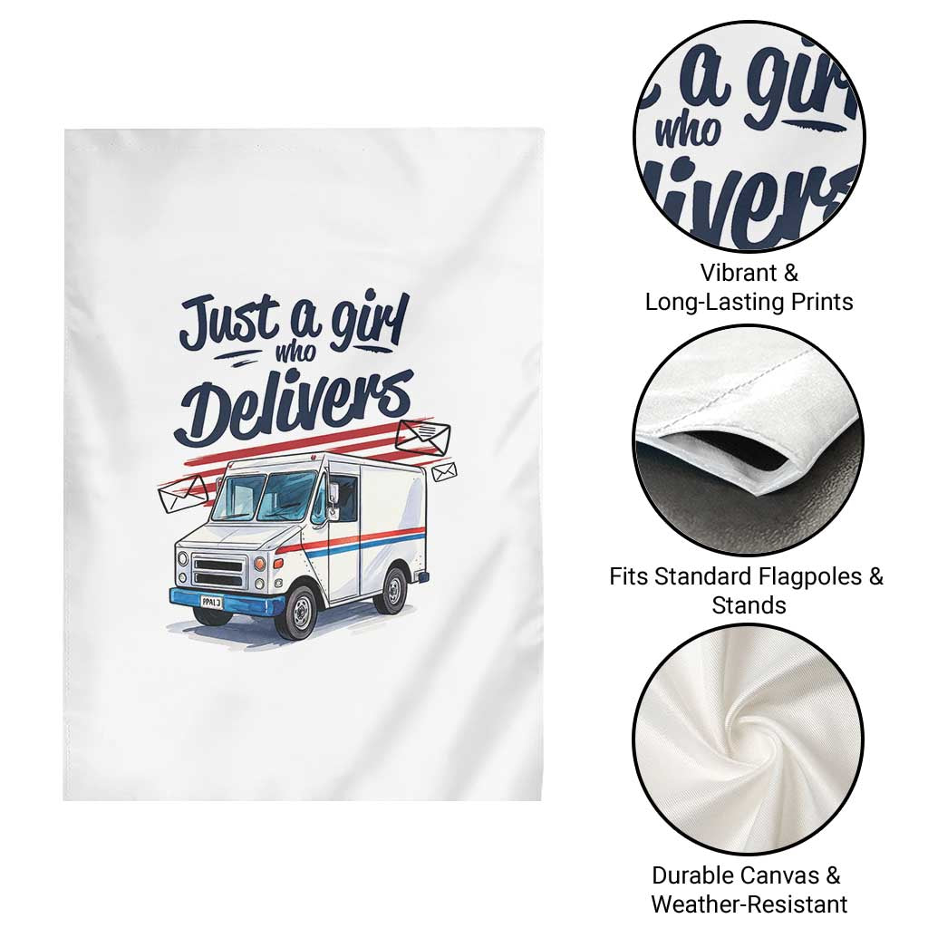 Funny Postal Worker Garden Flag Just A Girl Who Delivers - Wonder Print Shop