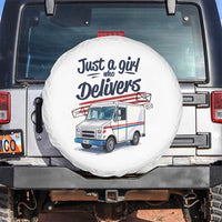 Funny Postal Worker Spare Tire Cover Just A Girl Who Delivers - Wonder Print Shop