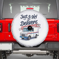 Funny Postal Worker Spare Tire Cover Just A Girl Who Delivers - Wonder Print Shop