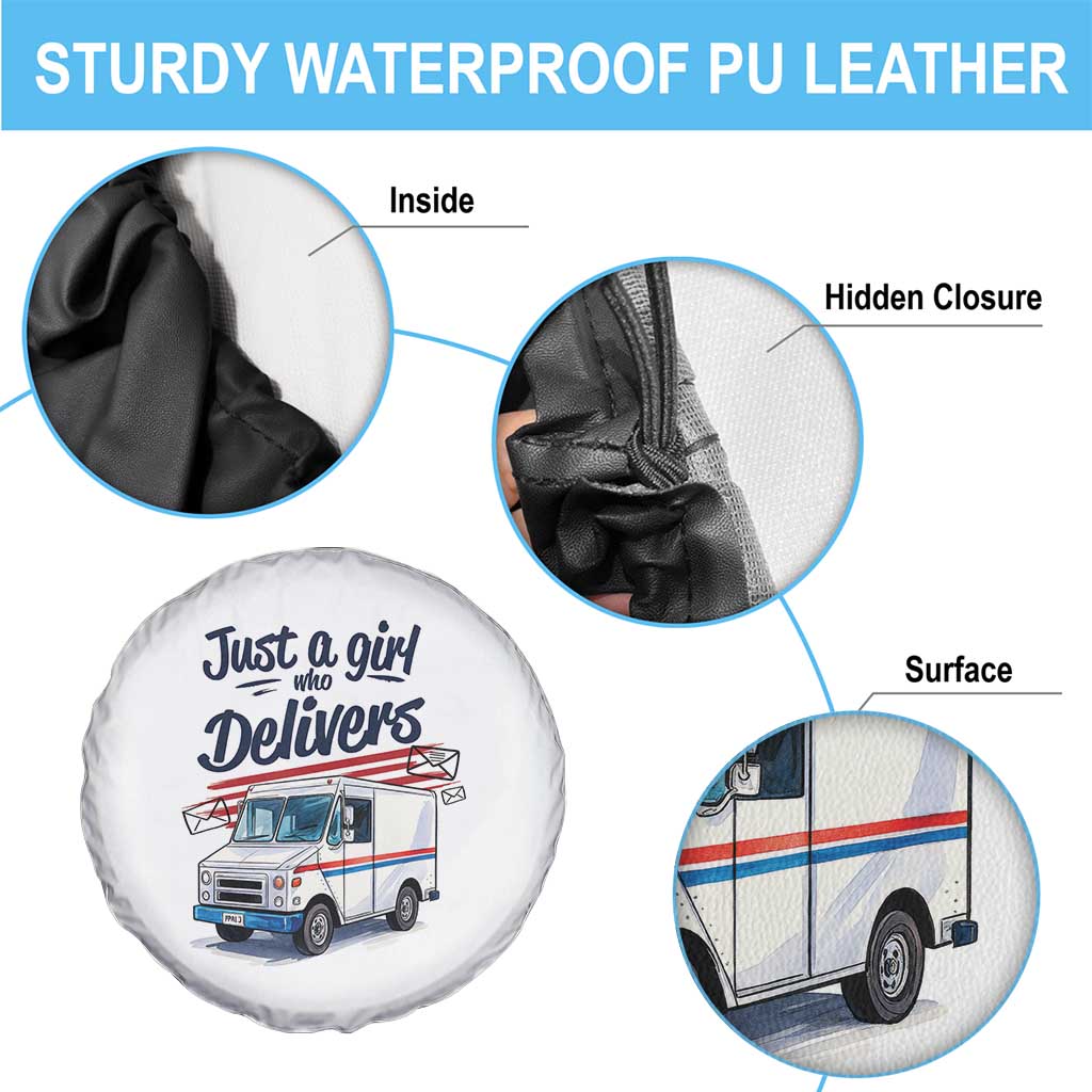 Funny Postal Worker Spare Tire Cover Just A Girl Who Delivers - Wonder Print Shop