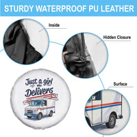 Funny Postal Worker Spare Tire Cover Just A Girl Who Delivers - Wonder Print Shop