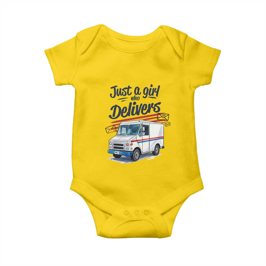 Funny Postal Worker Baby Onesie Just A Girl Who Delivers - Wonder Print Shop