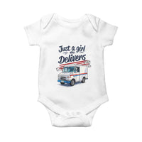 Funny Postal Worker Baby Onesie Just A Girl Who Delivers - Wonder Print Shop