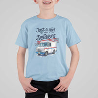 Funny Postal Worker T Shirt For Kid Just A Girl Who Delivers - Wonder Print Shop