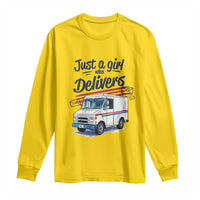 Funny Postal Worker Long Sleeve Shirt Just A Girl Who Delivers - Wonder Print Shop