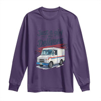 Funny Postal Worker Long Sleeve Shirt Just A Girl Who Delivers - Wonder Print Shop