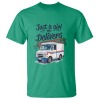 Funny Postal Worker T Shirt Just A Girl Who Delivers - Wonder Print Shop