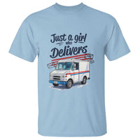 Funny Postal Worker T Shirt Just A Girl Who Delivers - Wonder Print Shop