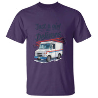Funny Postal Worker T Shirt Just A Girl Who Delivers - Wonder Print Shop