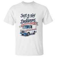 Funny Postal Worker T Shirt Just A Girl Who Delivers - Wonder Print Shop