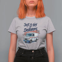 Funny Postal Worker T Shirt For Women Just A Girl Who Delivers - Wonder Print Shop